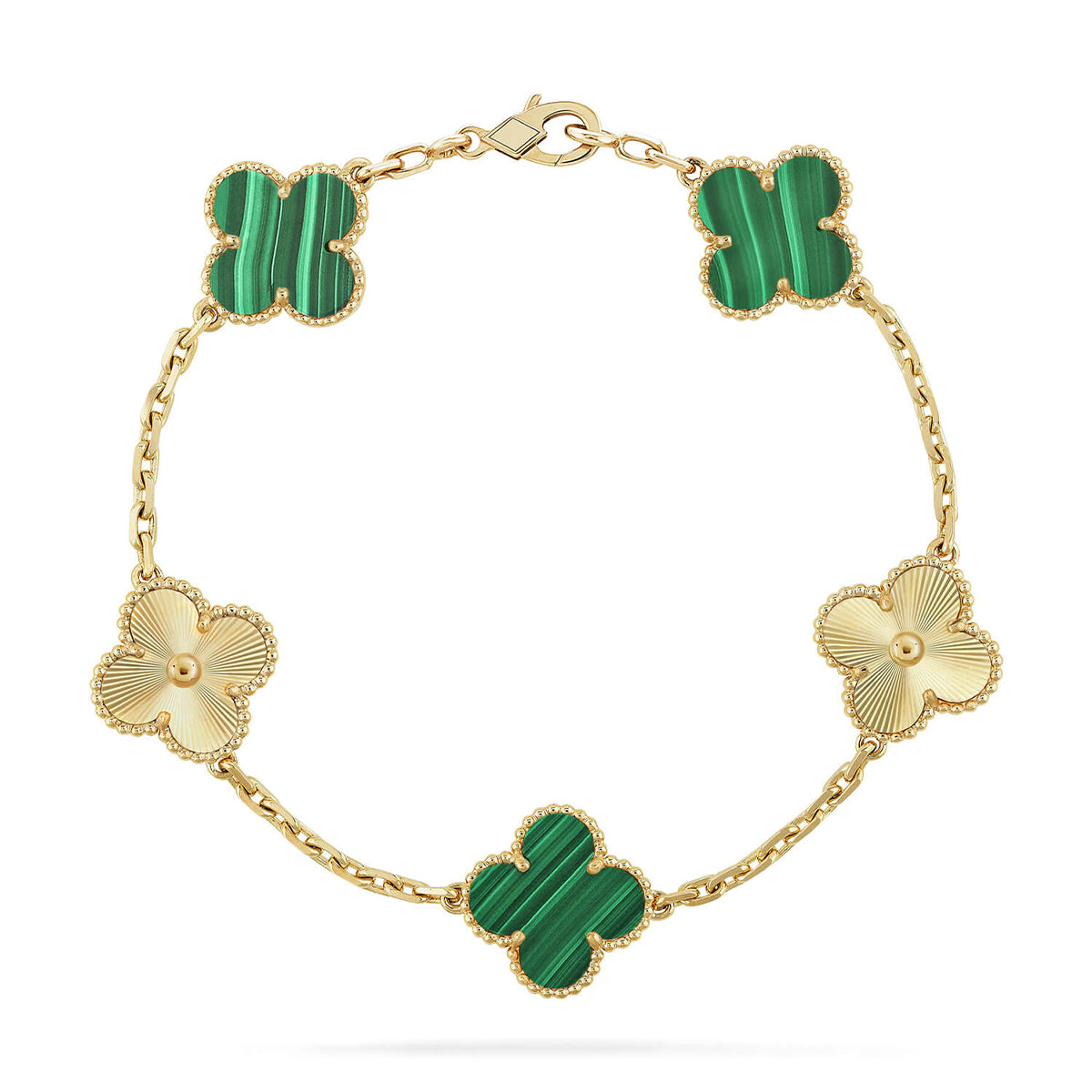 [Dream]New CLOVER 5 MOTIF MALACHITE ブレスレット コレクション