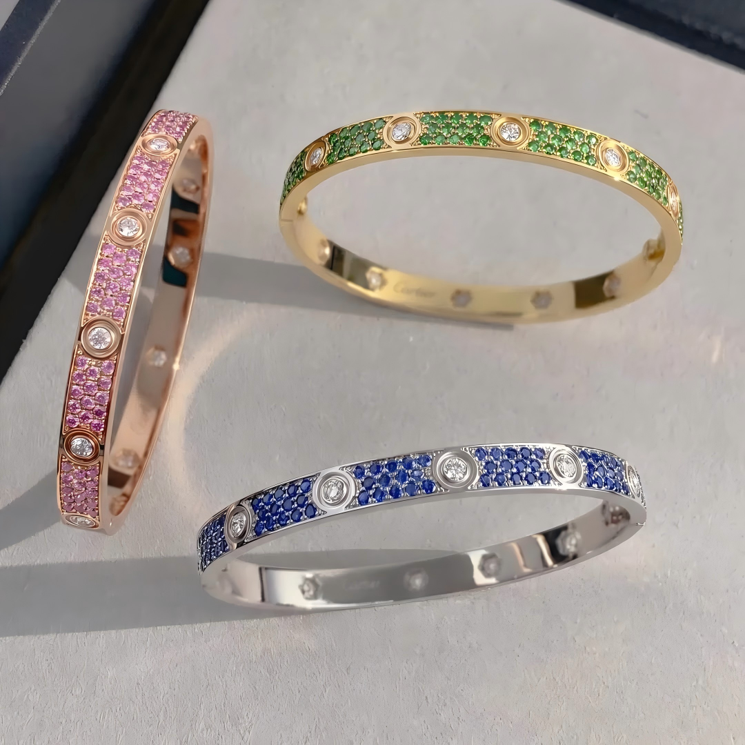 [Dream JURI]2026 PAVE GEMSTONE LOVE BRACELET 6.1MM 10 DIAMONDS