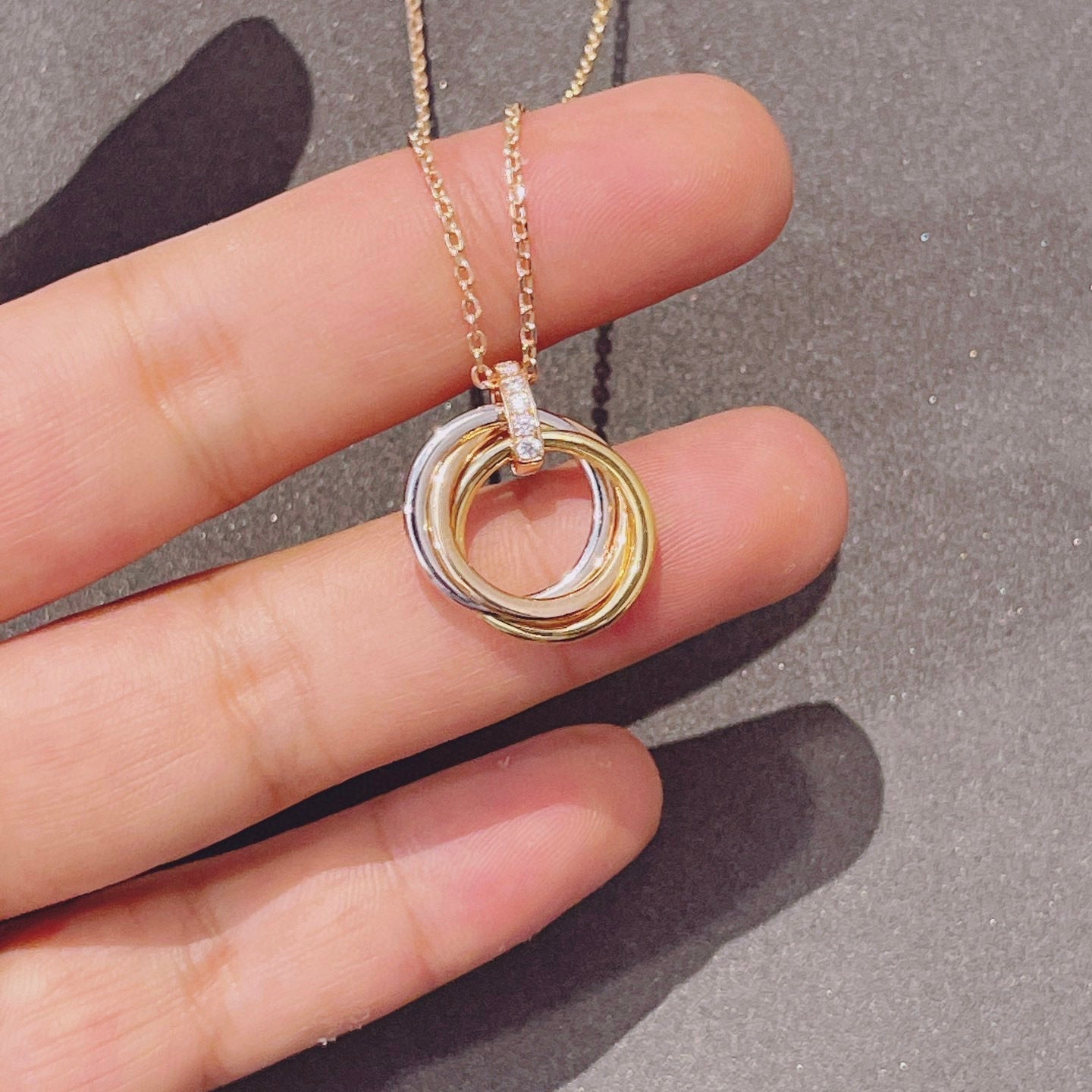 „Dream“-TRINITY-Halskette GOLD DIAMANTEN