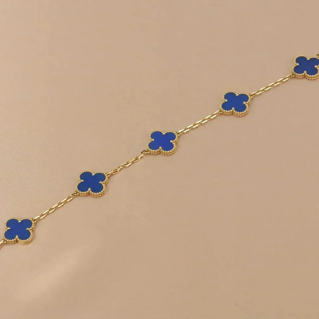 [Dream]New CLOVER 5 MOTIF BLUE AGATE BRACELET COLLECTION