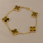 [Dream]New  CLOVER 5 MOTIFS TIGER EYE BRACELET COLLECTION