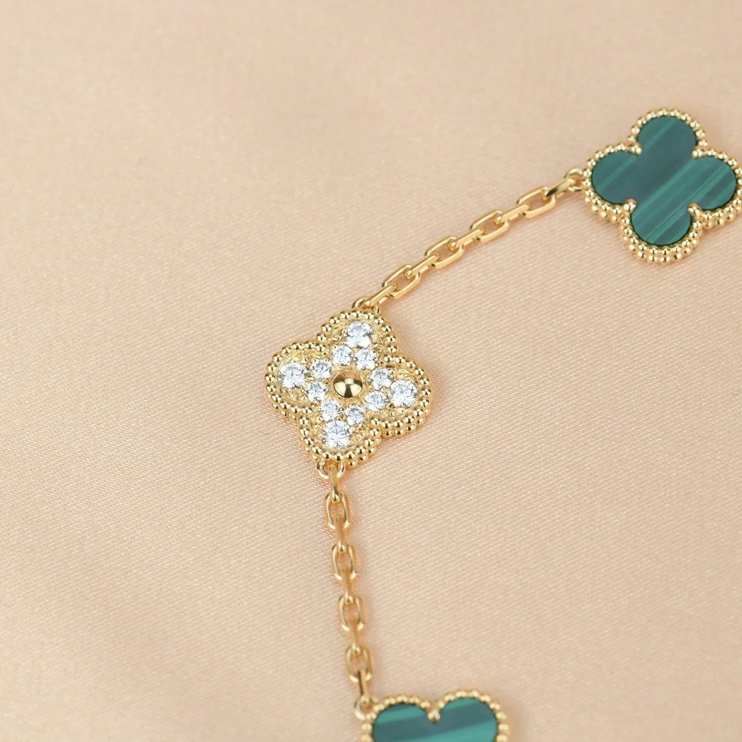 [Dream]New CLOVER 5 MOTIF MALACHITE ブレスレット コレクション