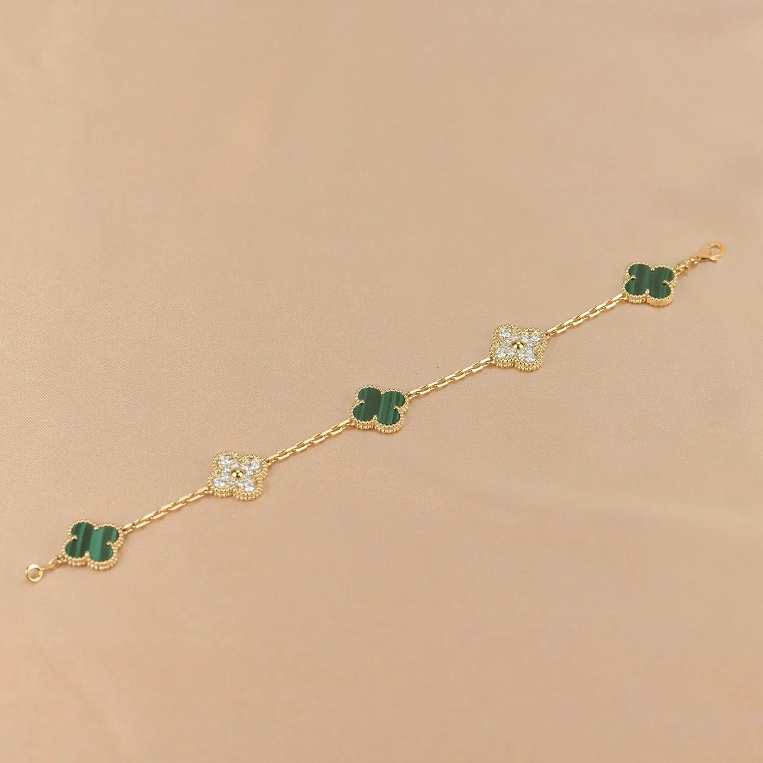 [Dream]New CLOVER 5 MOTIF MALACHITE ブレスレット コレクション