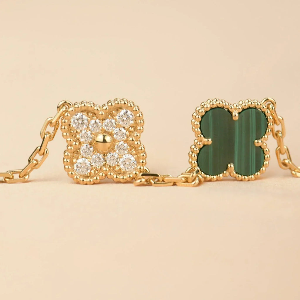 [Dream]New CLOVER 5 MOTIF MALACHITE ブレスレット コレクション