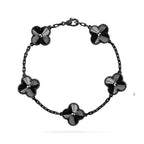 [Dream]New CLOVER 5 MOTIF BLACK BRACELET