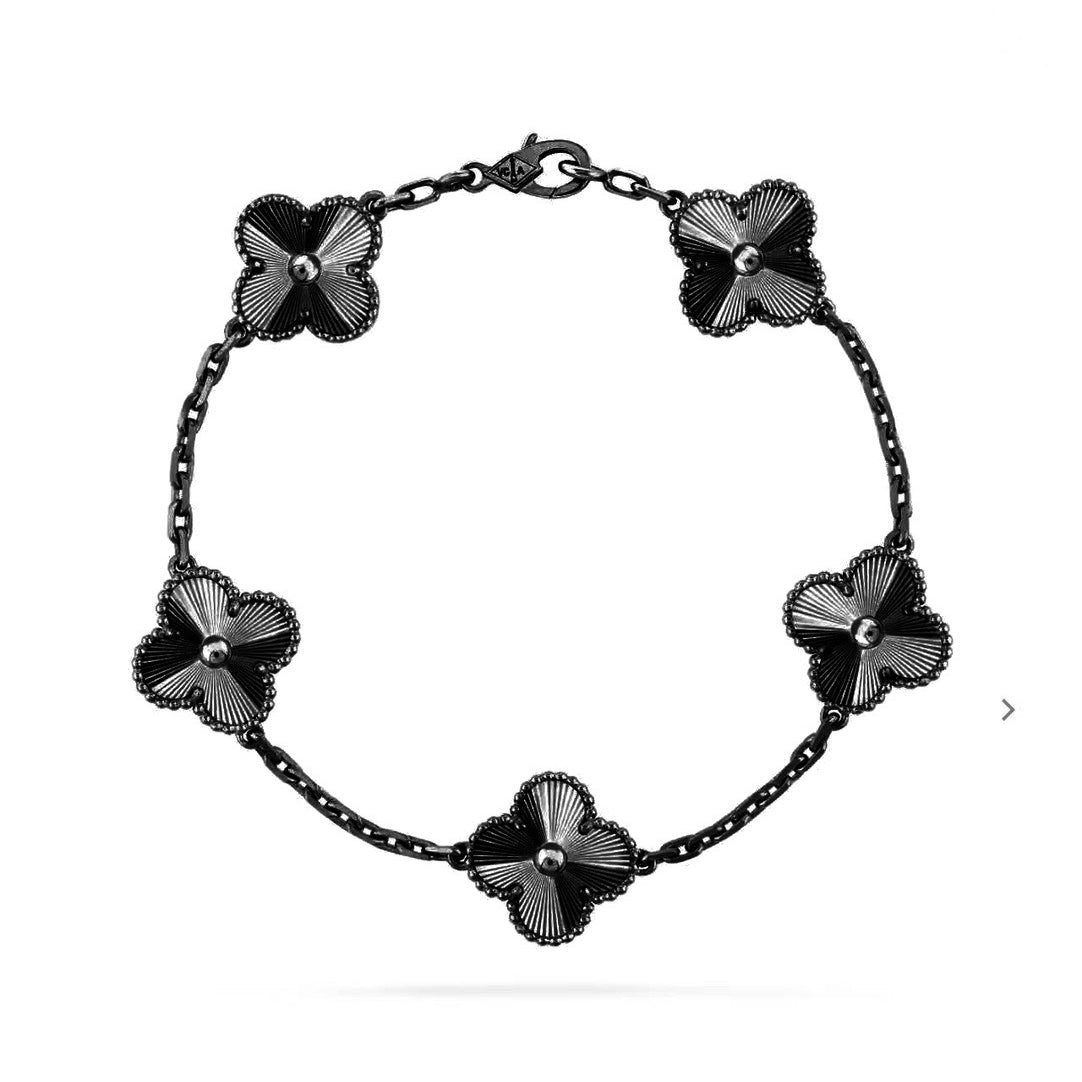 [Traum]Neues CLOVER 5 MOTIV SCHWARZES ARMBAND