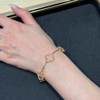 [Dream]New CLOVER 5 MOTIF ROCK CRYSTAL BRACELET