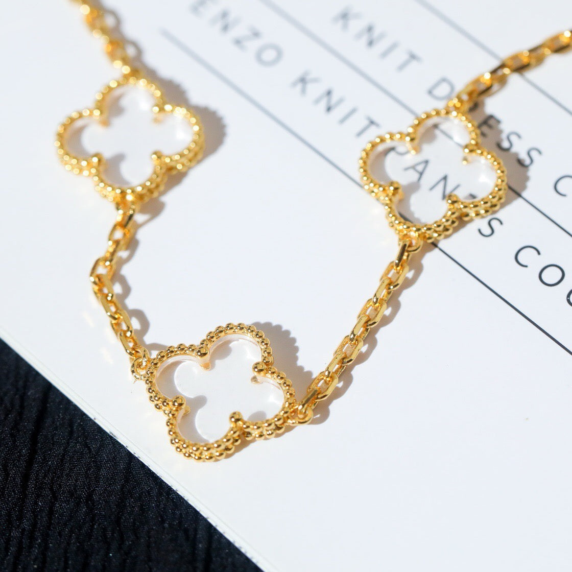 [Dream]New CLOVER 5 MOTIF ROCK CRYSTAL BRACELET
