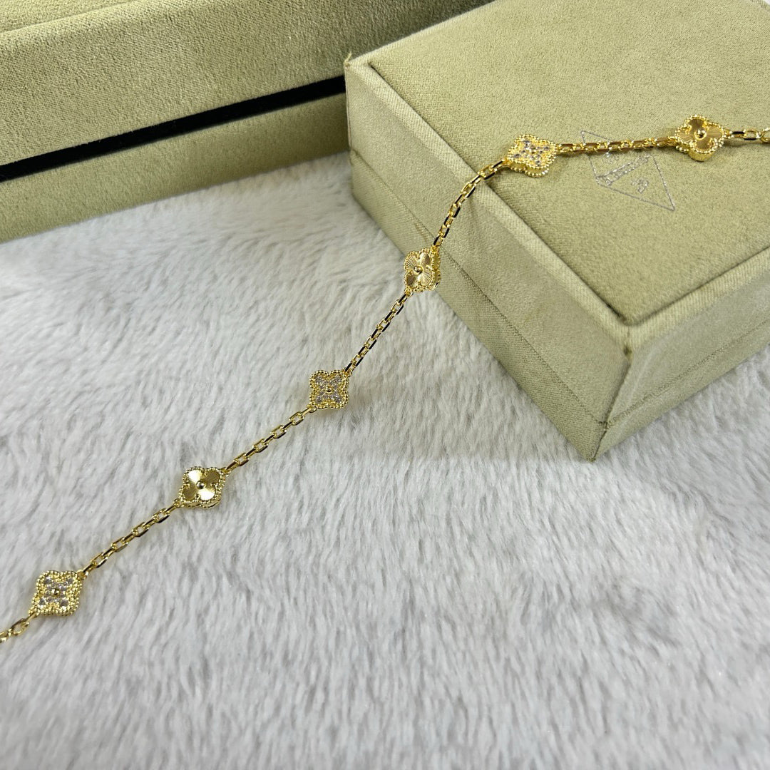 [¡®Dream¡¯]CLOVER 6 MOTIF DIAMOND LASER BRACELET