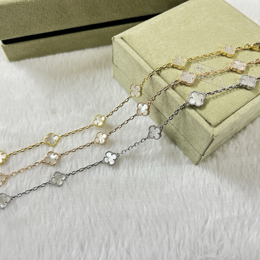 [¡®Dream¡¯]CLOVER 6 MOTIF WHITE MOP BRACELET