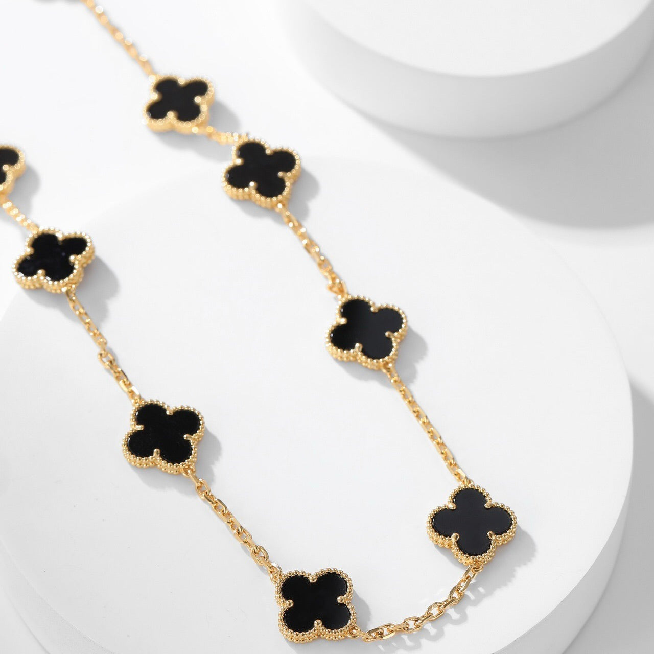 ¡®Dream¡¯CLOVER 10 MOTIFS ONYX NECKLACE