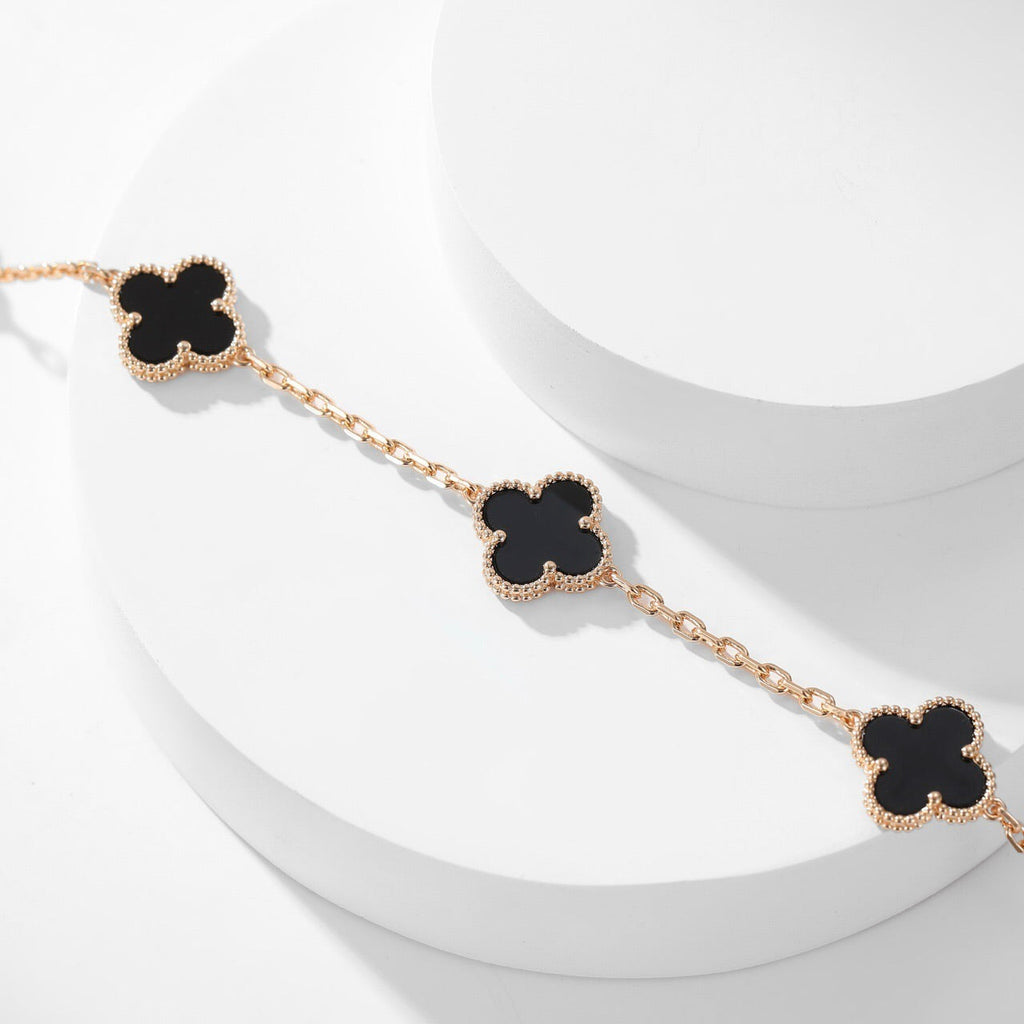 ¡®Dream¡¯CLOVER 10 MOTIFS ONYX NECKLACE