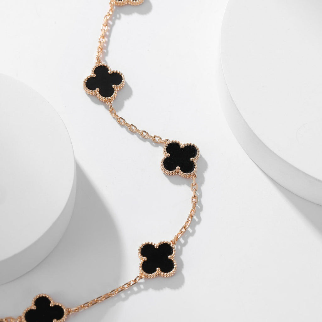 ¡®Dream¡¯CLOVER 10 MOTIFS ONYX NECKLACE