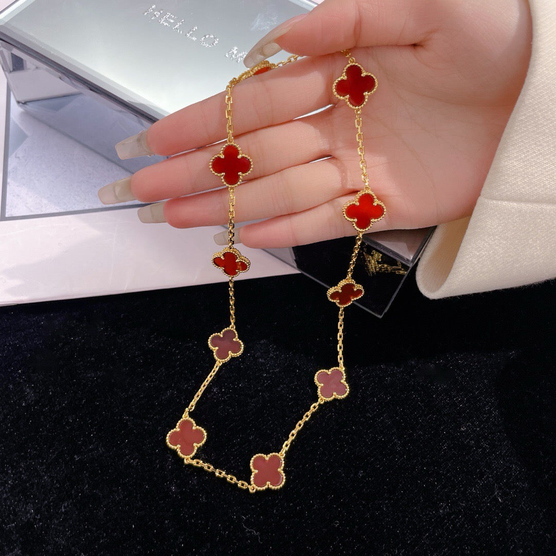 ¡®Dream¡¯CLOVER 10 MOTIVE KETTE AUS KARNEOL