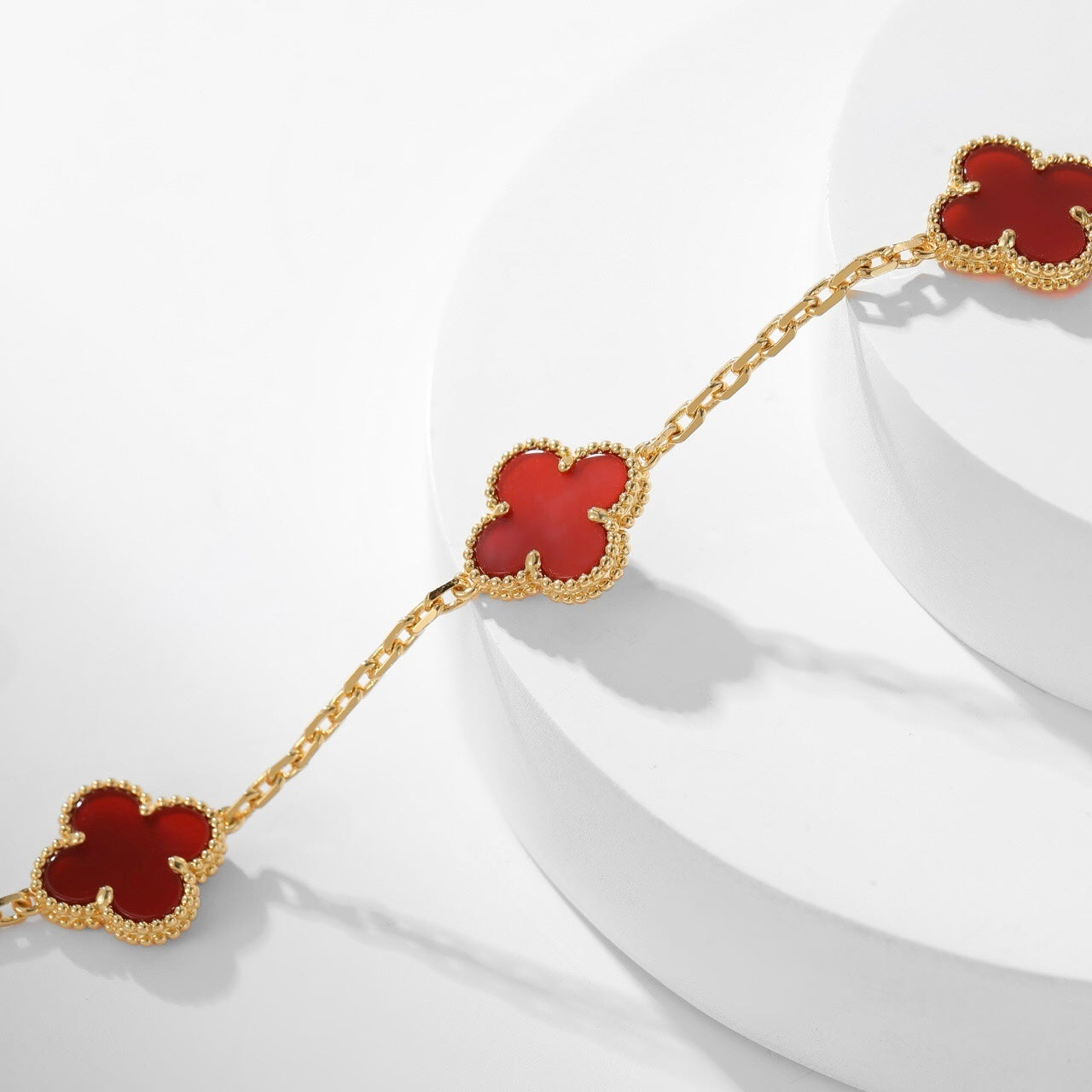 ¡®Dream¡¯CLOVER 10 MOTIFS CARNELIAN NECKLACE