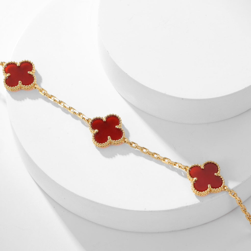 ¡®Dream¡¯CLOVER 10 MOTIFS CARNELIAN NECKLACE