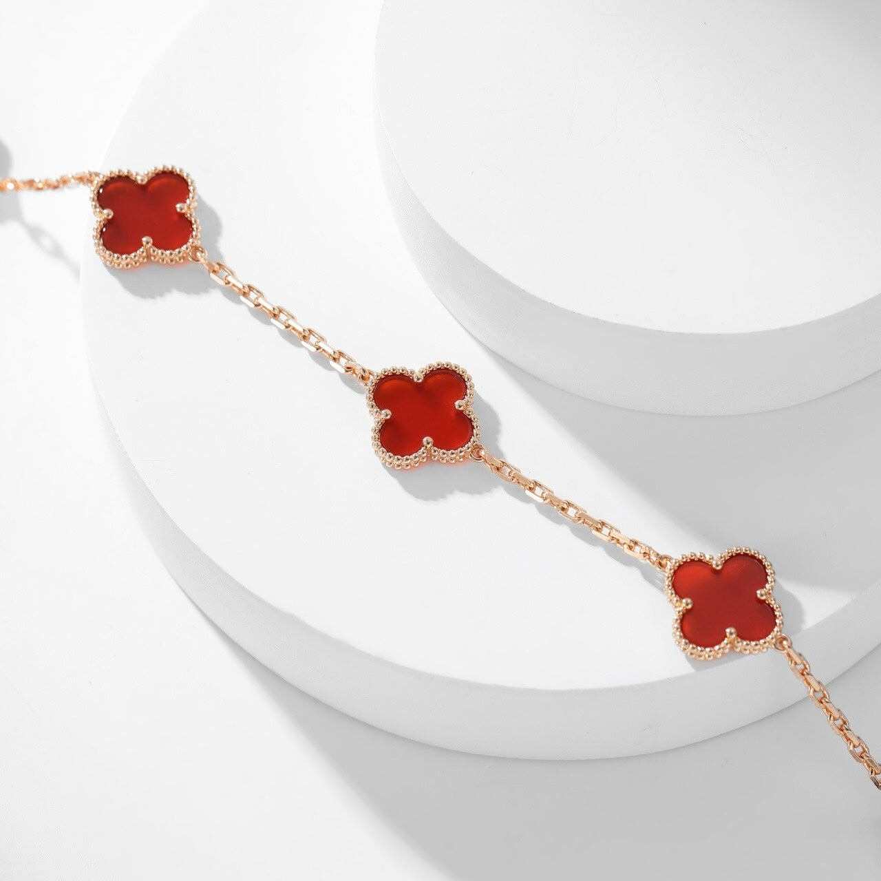 ¡®Dream¡¯CLOVER 10 MOTIFS CARNELIAN NECKLACE