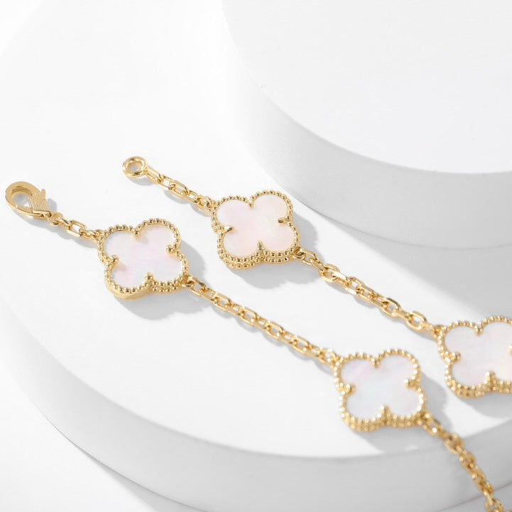 ¡®Dream¡¯CLOVER 10 MOTIFS WHITE MOTHER OF PEARL NECKLACE