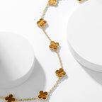 ¡®Dream¡¯CLOVER 10 MOTIFS TIGER EYE NECKLACE