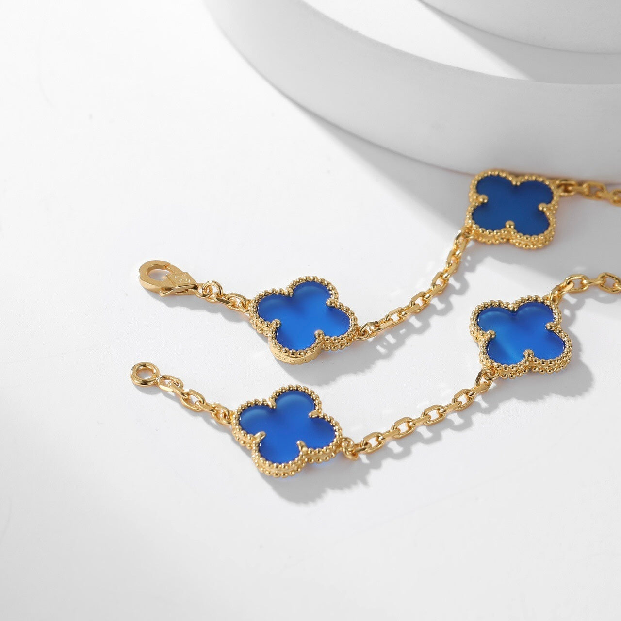 ¡®Dream¡¯CLOVER 10 MOTIFS BLUE AGATE NECKLACE