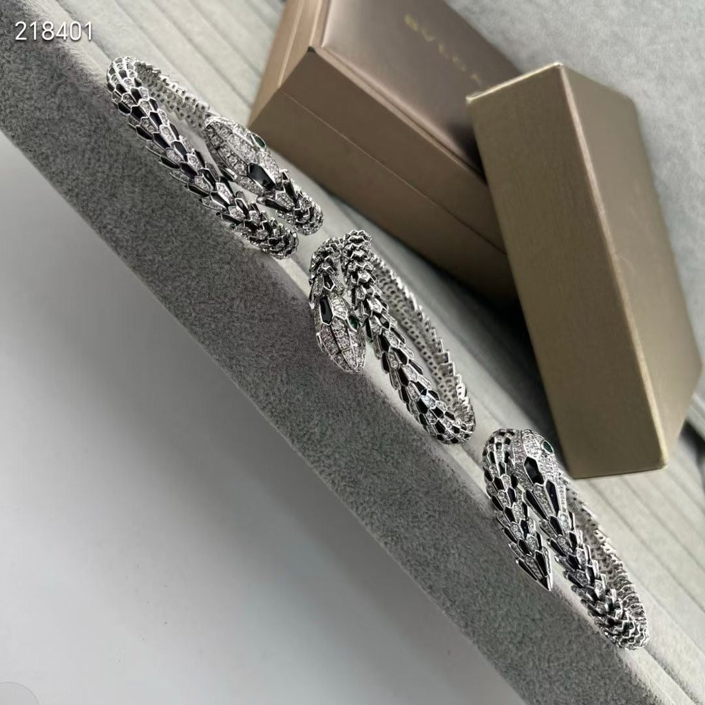 [Dream】NEW OBSIDIAN & DIAMOND SERPENT BRACELET