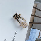 ¡®Dream¡¯FORCE LARGE HORSESHOE BLACK WHITE DIAMOND BRACELET ROSE GOLD