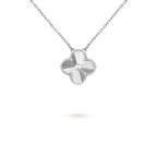 「ドリーム」クローバー 15MM レーザーネックレス シルバー