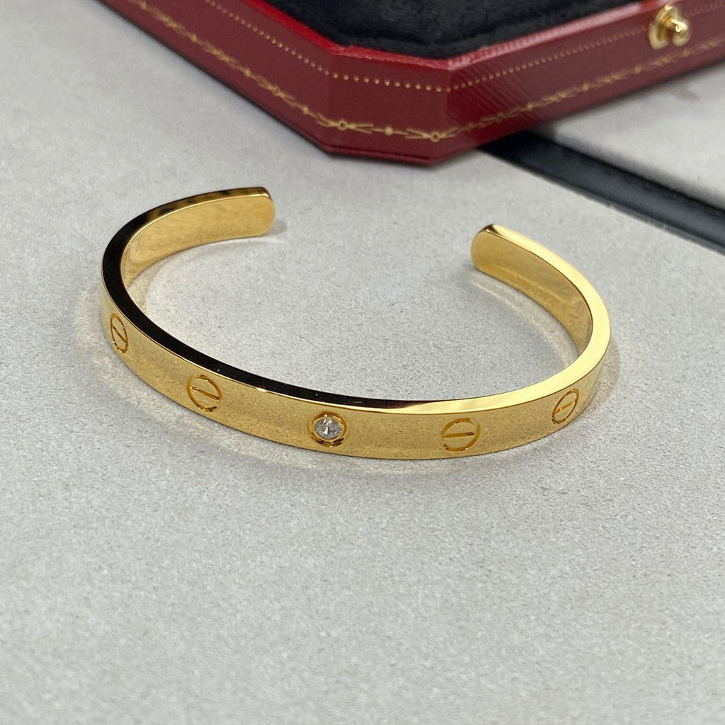 „Dream“ LOVE ARMREIF 6,1 MM 1 DIAMANT OFFEN