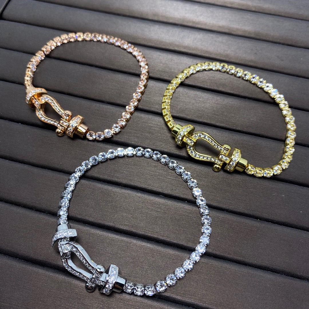 ¡®Dream¡¯FORCE  LARGE HORSESHOE FULL DIAMOND TENNIS BRACELET