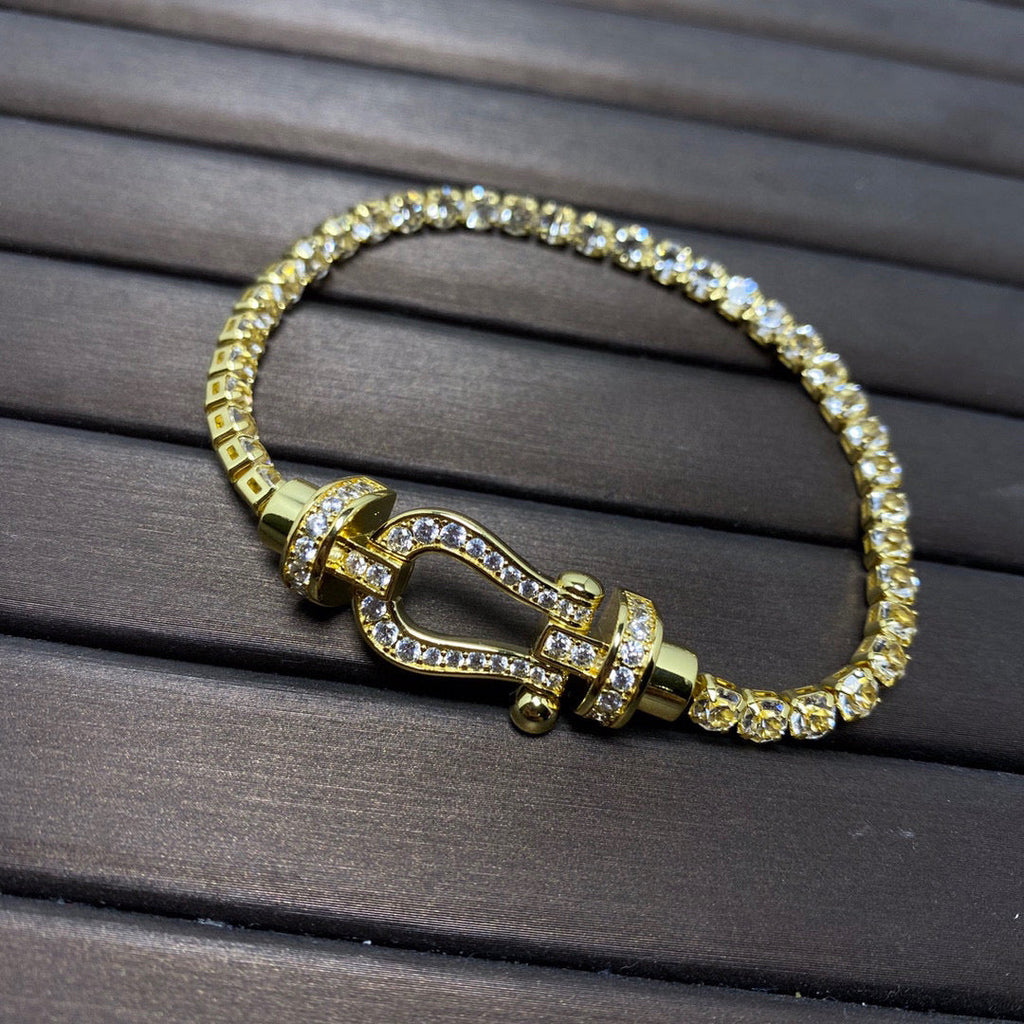 ¡®Dream¡¯FORCE  LARGE HORSESHOE FULL DIAMOND TENNIS BRACELET
