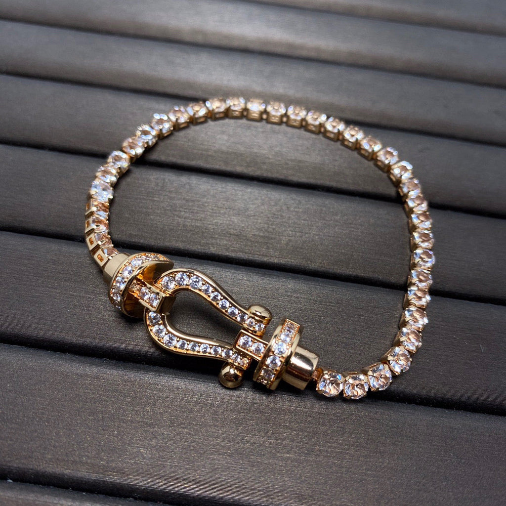 ¡®Dream¡¯FORCE  LARGE HORSESHOE FULL DIAMOND TENNIS BRACELET