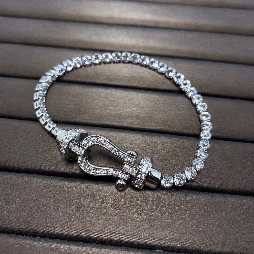 ¡®Dream¡¯FORCE  LARGE HORSESHOE FULL DIAMOND TENNIS BRACELET