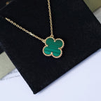 夢CLOVER 15MM マラカイト シングル フラワー ネックレス