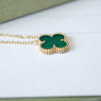 夢CLOVER 15MM マラカイト シングル フラワー ネックレス