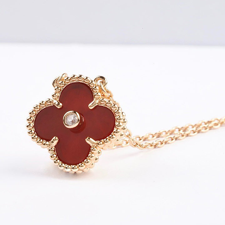 ¡®Dream¡¯CLOVER 15MM DIAMANT-KARNEOL-HALSKETTE