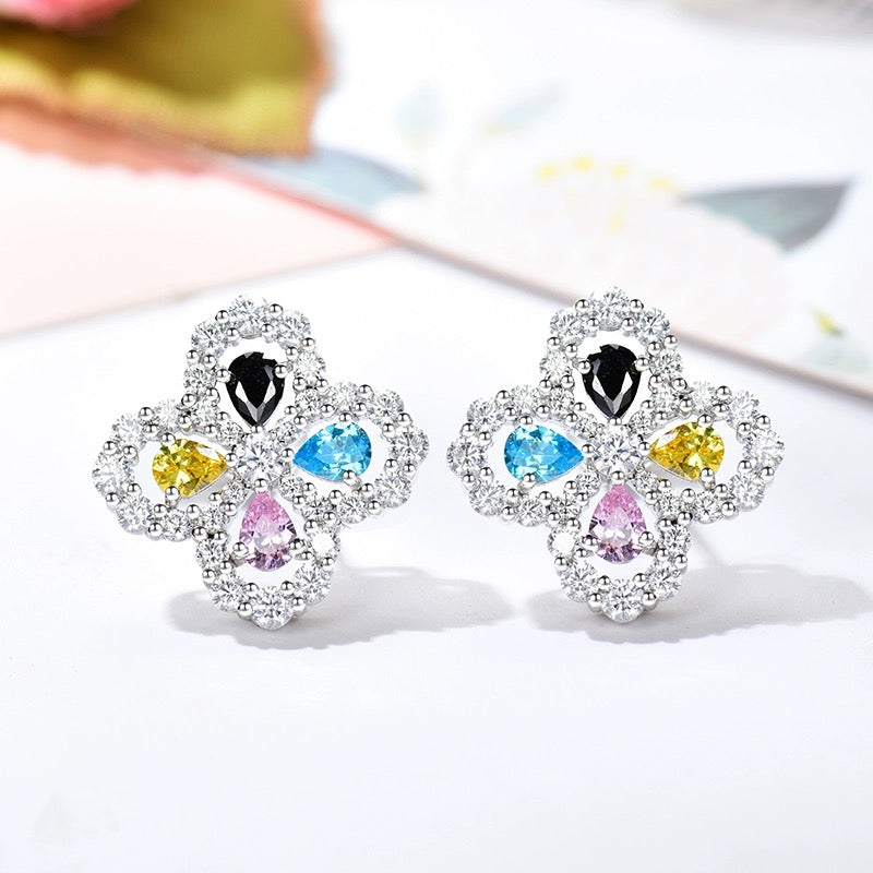 „Dream“-Ohrringe, vollflächiges Motiv mit Diamanten, 16 mm