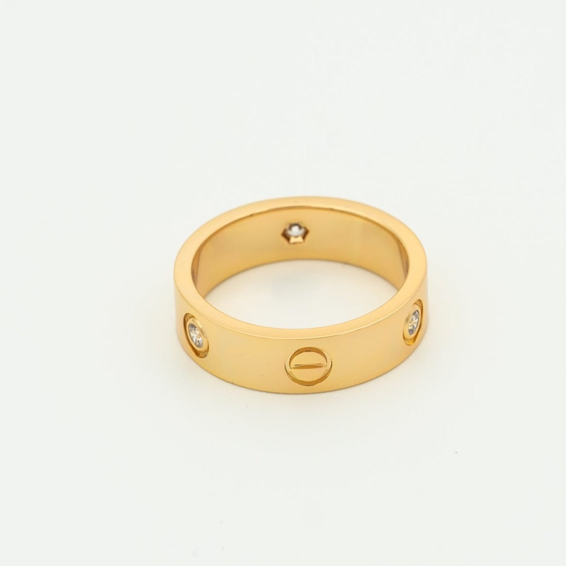 「ドリーム」ラブリング 5.5MM 3Pダイヤ ピンクゴールド