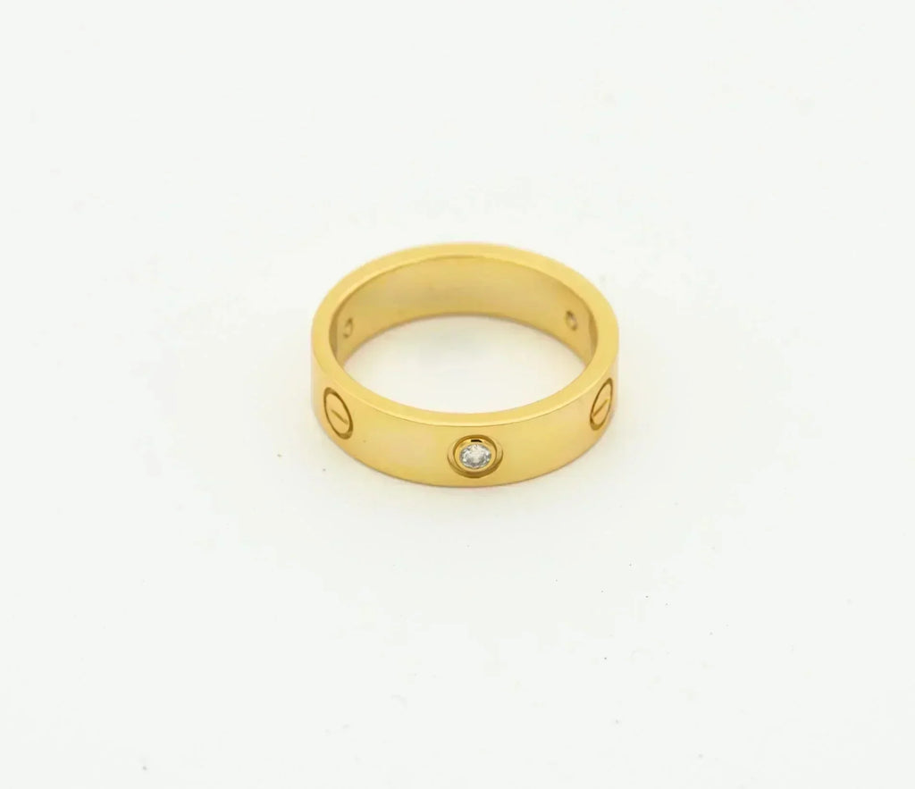 「ドリーム」ラブリング 4MM 1ダイヤ ゴールド