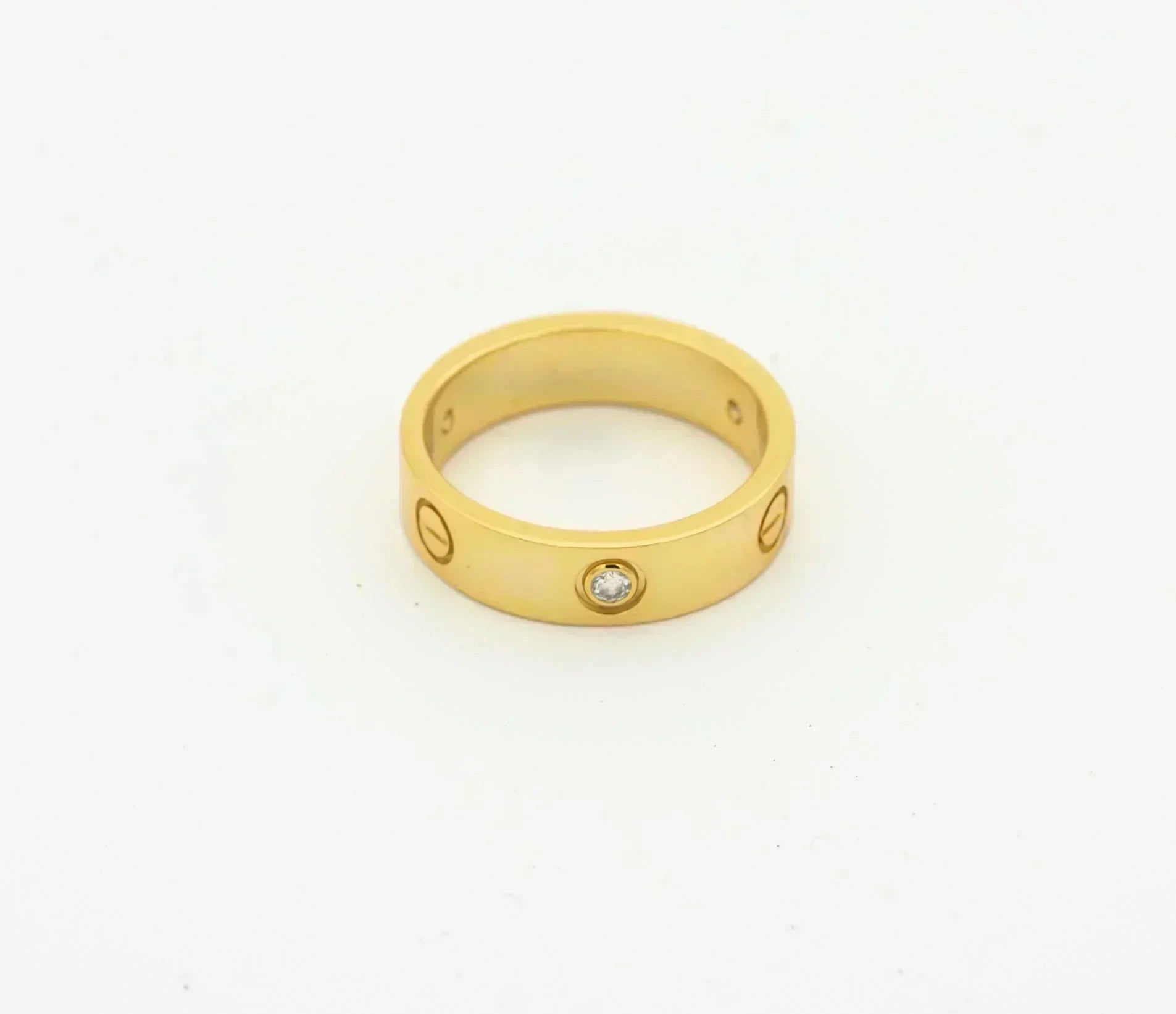 「ドリーム」ラブリング 4MM 1ダイヤ ゴールド