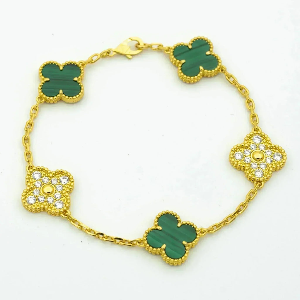 [Dream]New CLOVER 5 MOTIF MALACHITE ブレスレット コレクション