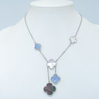 ¡®Dream¡¯CLOVER MOP CHALCEDONY NECKLACE SILVER 6 MOTIF