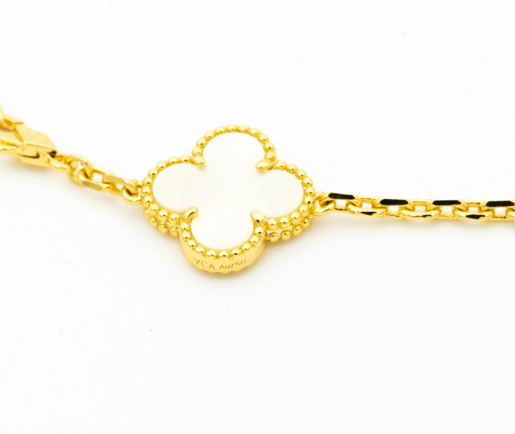 ¡®Dream¡¯CLOVER BRACELET 5 MOTIFS ONYX PERLMUTT