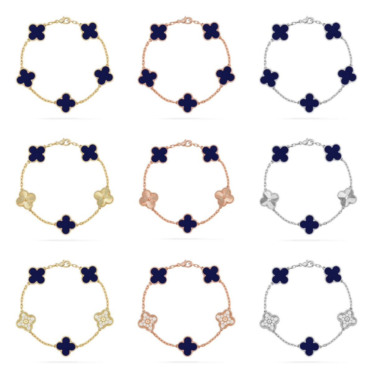 [Dream]Neue CLOVER 5 MOTIF LAPIS LAZULI ARMBAND KOLLEKTION