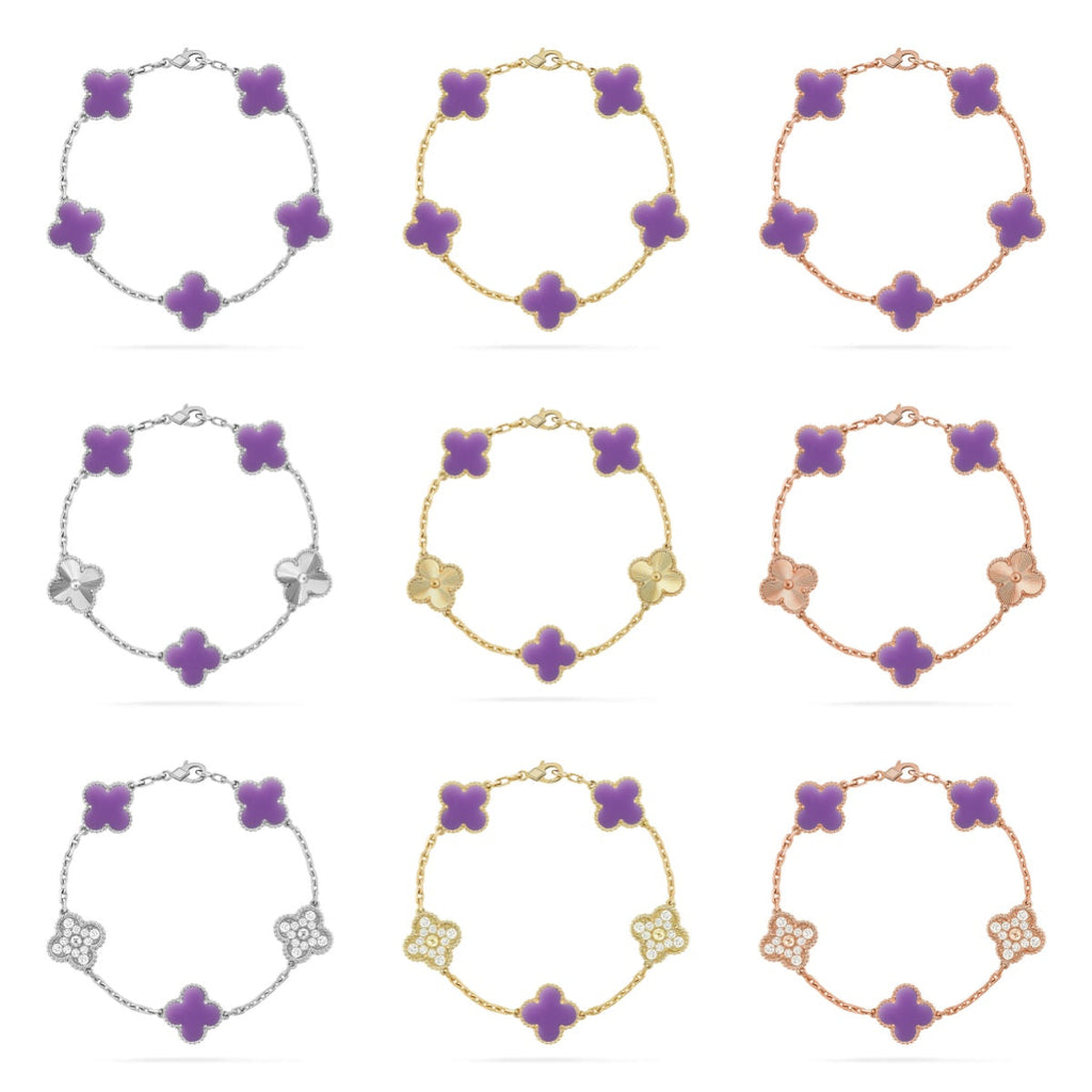 [Dream]New CLOVER 5 MOTIF LIGHT PURPLE BRACELET COLLECTION