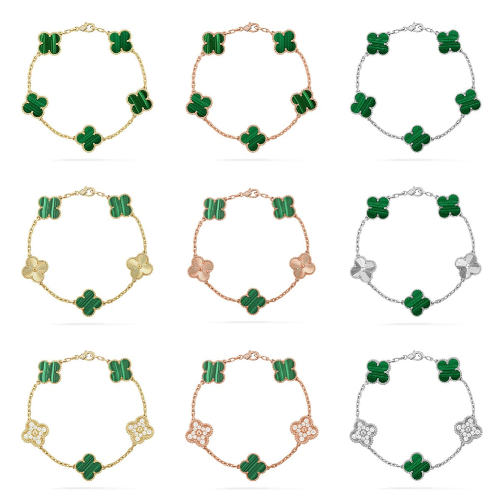 [Dream]New CLOVER 5 MOTIF MALACHITE ブレスレット コレクション