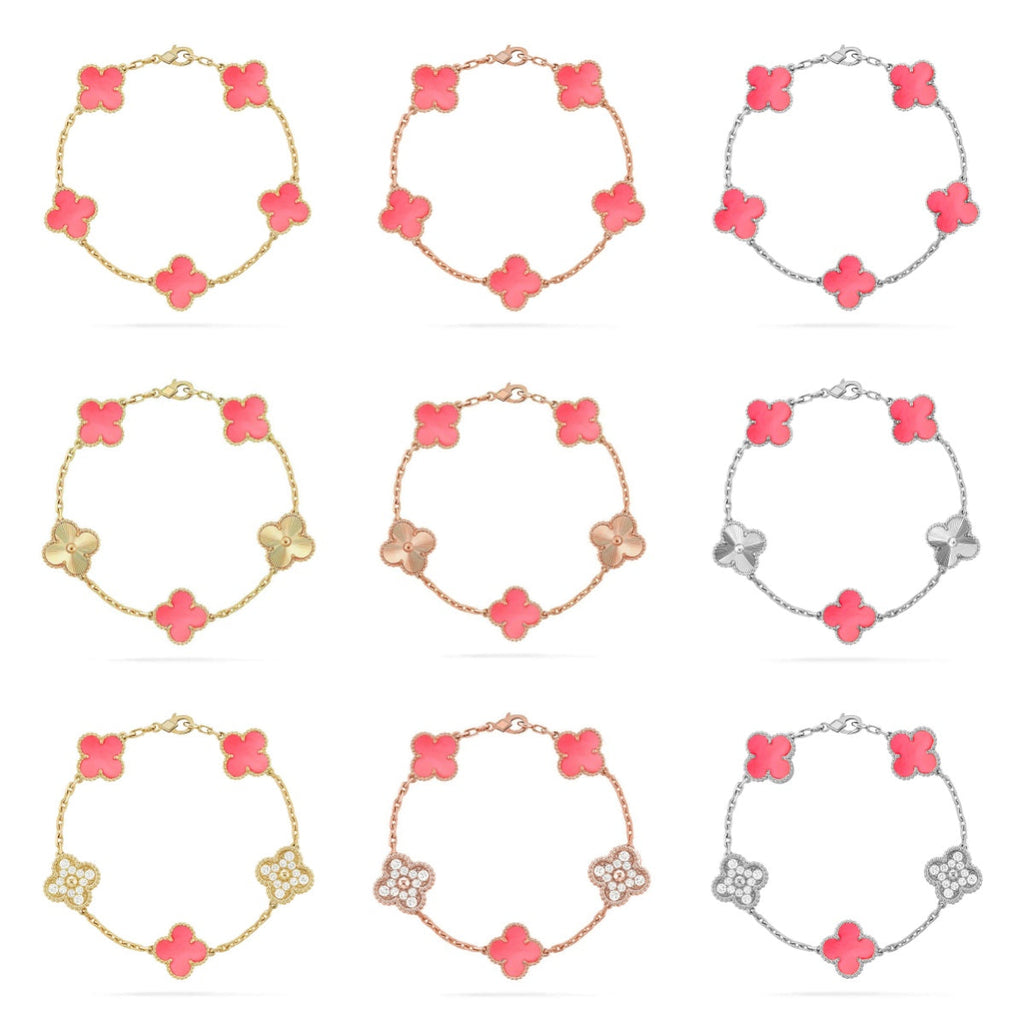[Dream]New  CLOVER 5 MOTIFS  PINK MOP BRACELET COLLECTION
