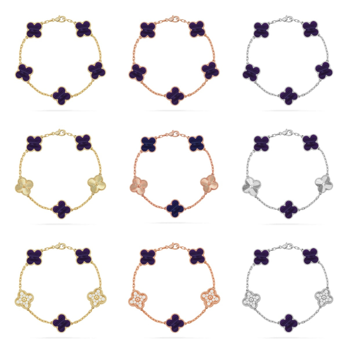 [Dream]Neue CLOVER 5 MOTIV LILA STREIFEN ARMBAND KOLLEKTION