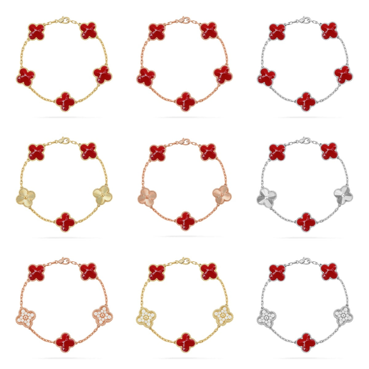[Dream]Neue CLOVER 5 MOTIV ROTES MUSTER ARMBAND KOLLEKTION