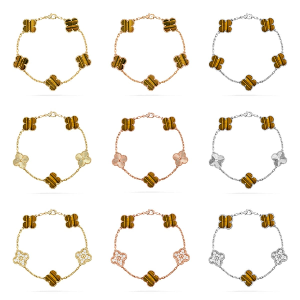[Dream]Neue CLOVER 5 MOTIFS TIGER EYE ARMBAND-KOLLEKTION