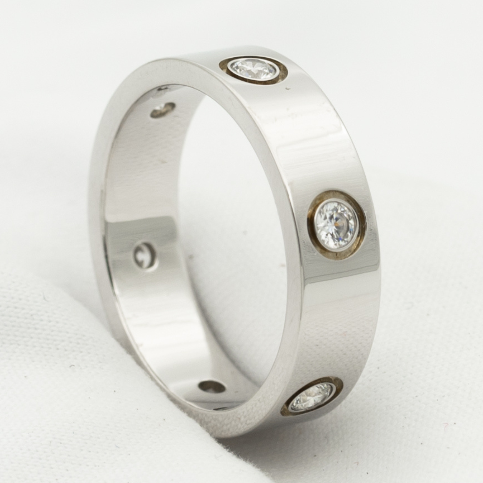 「ドリーム」ラブリング 5.5MM 6ダイヤモンド シルバー